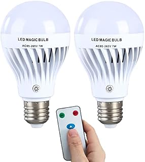 Wall lamp Battery Powered Light Bulbs With Remote,Rechargeable For Power Outage,Stay Lights Up When Power Failure,Wireless Lighting For Home,Outdoor Activities(Includes Charger), Warm Light 2 Pack
