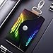 RLDOBOFE Rainbow Neon Leather Key Case,Fashionable Credit Card Holder Slim Multi Card Keychain Pouch Travel Portable Keychain Wallet