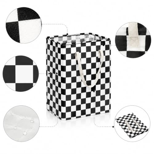 Image of MAIZMZ 3 Pack Racing Checkered Storage Bins, 14.6 inchx12.6 inchx19.7 inch Waterproof Linen Laundry Baskets with Handles for Boys Room, Gifts