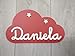 Placa decorativa infantil de madera en forma de nube personalizada con el...