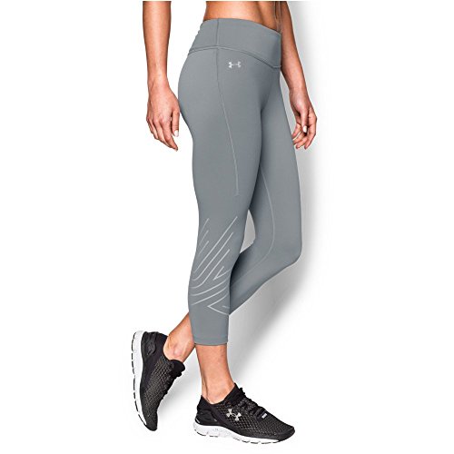 Under Armour Women's Fly-By 2.0 Graphic Capri, Steel (035)/Reflective, Medium
