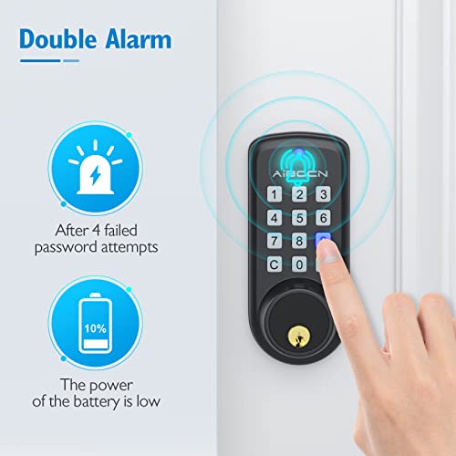 Aibocn Smart Lock, Electronic Keypad Deadbolt Lock, Keyless Entry Door Lock With Auto-Lock, Anti-Peeping Password, Easy To Install And Program, Security Smart Door Lock For Home Bedroom #TOP4