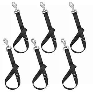 Horse Bucket Strap Hangers,Horse Suppliers Adjustable Nylon Straps up to 700 lbs for Hay Bag Nets, Water Buckets,Hanging-Pratical and Easy Use (6pcs Black)