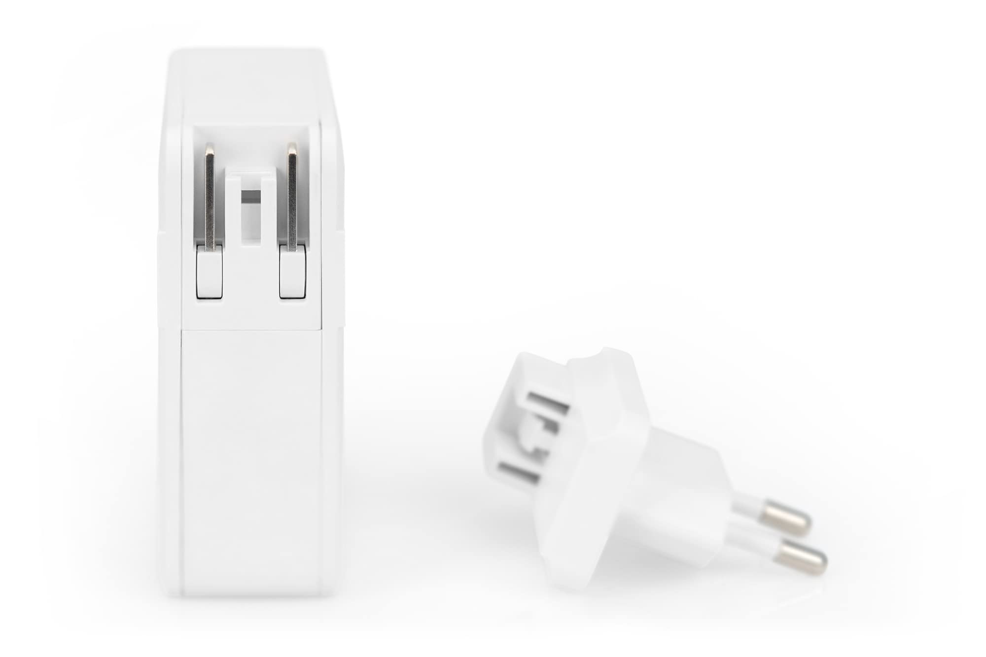 DIGITUS Universal GaN Ladegerät 100 W – 2-Port USB-C – 2-Port USB-A – Schnellladegerät Power Delivery (PD 3.0) – Für iPhone, iPad, Samsung Galaxy, Pixel, Xiaomi, Motorola, Huawei – Weiß
