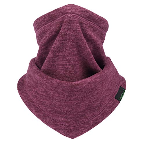 LONGLONG Neck Warmer Gaiter- Winter Thicken Soft Elastic Fleece Skiing Face Scarf Mask (Watermelon Red)