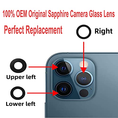 2 Sets LEAFE for iPhone 13 Pro and iPhone 13 Pro Max Camera Lens Replacement, OEM Original Camera Glass Lens with Pre-Installed Adhesive+Repair Tools - Thumbnail 5