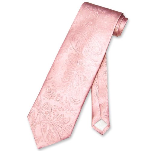 Vesuvio Napoli NeckTie PINK Color Paisley Design Men's Neck Tie
