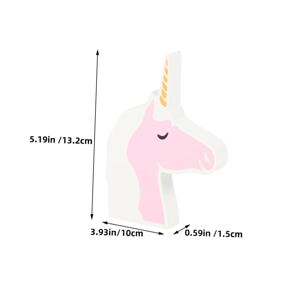 SOLUSTRE Wooden Unicorn Head Ornament Lightweight Unicorn Decor for Home Office Creative Desktop Decoration Present for Friends Family Unique Wooden Adornments