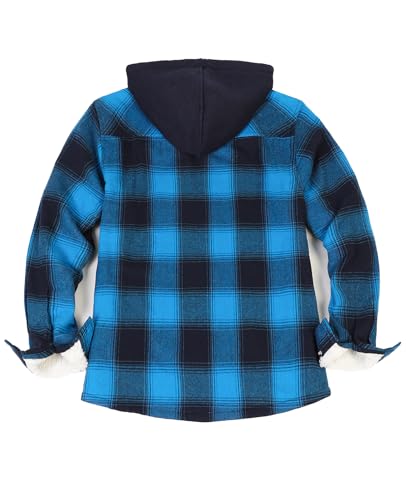 ZENTHACE Women's Hooded Flannel Shirt Jacket,Sherpa Lined Full Zip Fall Winter Plaid Shacket2