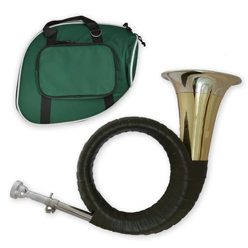 Tuyama TJG-202 Classic - Fürst-Pless Horn (Jagdhorn) in B - Traditionelle Bauweise - Großer Schaft 120 mm Trichter Kunstlederumwicklung - Edler weicher Klang - mit stabilem Gigbag