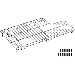 Fregadero Con Bastidor Bastidores de fregadero compatibles con Kohler Whitehaven K-5826 y K-5827, protectores de fregadero de acero inoxidable 304 para fregadero de cocina con 13 pies de goma adicionales, 14.7 x 26.1 x 1.6