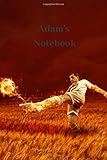  Adam\'s Notebook: Personalised Football Cover Notebook  160 Ruled Pages  6x9 Journal  Paperback Diary  Glossy Finish
