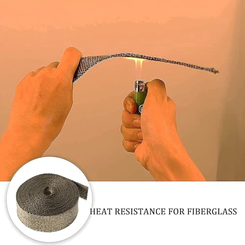Hitzeschutzband Auspuff, Arespark 5M Titan Hitzeschutzband aus Basaltfaser, Golden Auspuffband mit 10 Kabelbinder Edelstahl, für Auspuffkrümmer von Motorrädern und Autos