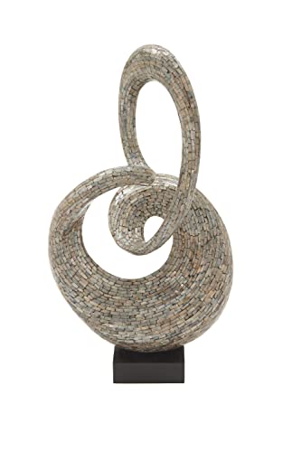Deco 79 Mother Of Pearl Abstract Sculpture, 16" X 11" X 30", Gray #TOP9