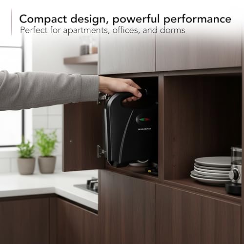 OVENTE Electric Panini Press Grill with Nonstick Plates, LED Indicator Lights, Thermostat Control, Compact Sandwich Maker Perfect for Cooking Breakfast, Steaks, Eggs Snacks & More, Copper GP0110CO