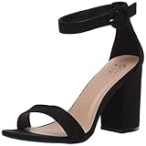 Yoki Women's Comfort Heeled Sandal, Black, 8.5