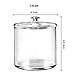 Premium Quality Clear Plastic Apothecary Jars | Set of 3-Bathroom Vanity Storage Organizer Canister Holder for Qtips,Cotton Balls,Swabs,Rounds,Makeup Sponges,Bath Salts