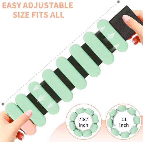Image of YOVKOK Adjustable Ankle Weights for Women Men,Wrist Weights set for Walking Running,1 Pair (1Lbs Each) Silicone Workout Weights for gym fitness, Jogging,yoga,pilates,strength training,physical therapy