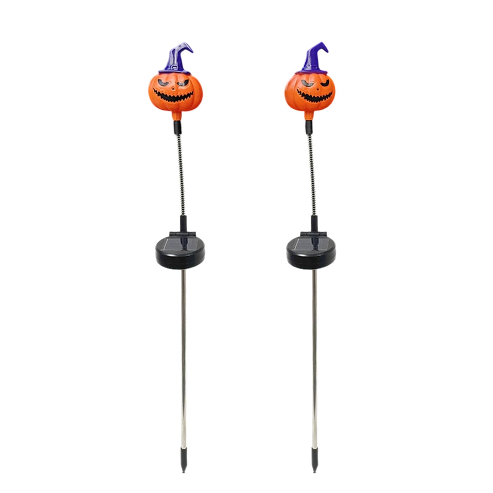 Hsioluted Solar Operated Swinging Pumpkins Specters Light Halloween Yard Decoration with Stainless Steel Base for Outdoor Use Halloween Lawns Decoration Stake Light
