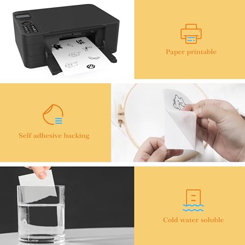 6Pcs selfAdhesive Water Soluble Embroidery