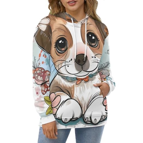 Sweat à Capuche Chien Papillon Idée Cadeau Originale Taille S - 2