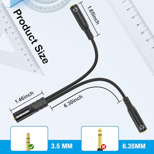 Cable divisor 3.5mm TRS hembra a doble 3.5mm TRS hembra 0.6 pies miniatura 4