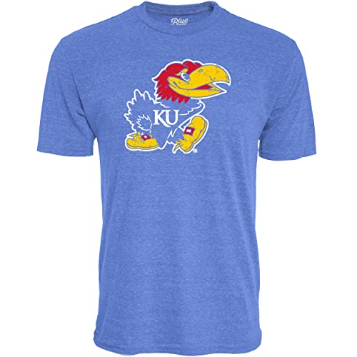 Kansas Jayhawks Tri-Blend T-Shirt Vintage Icon Team Color X-Large