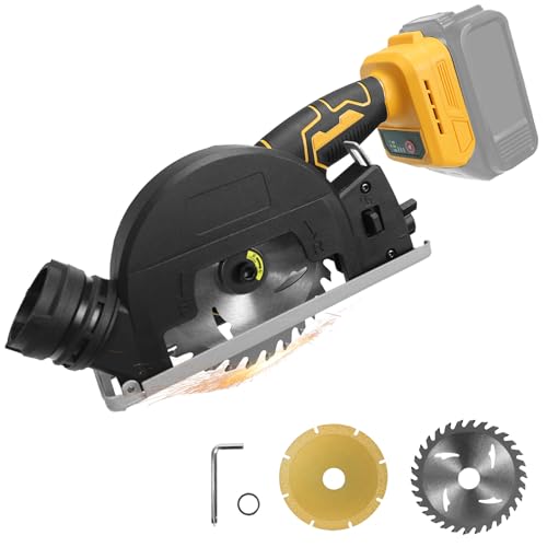 Mini sierra circular inalámbrica para batería Dewalt de 20 V, sierras circulares eléctricas sin escobillas de 4 pulgadas, sierra circular pequeña de 12000 rpm, 2 cuchillas, profundidad de corte de 20