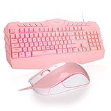 Gaming Keyboard and Mouse Combo, MageGee GK770 RGB Backlit Wired Gaming Keyboard with Multimedia...