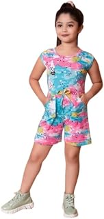Kid Girls Multicolour Sleeveless Round Neck Jumpsuit Dress Price In India