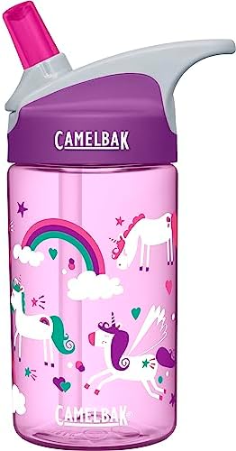 CamelBak eddy Kids Water Bottle - CamelBak Kids Big Bite Valve - Spill Proof - Water Bottle For Kids - BPA-Free Water Bottle - 12oz, Unicorns
