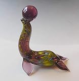  Robbe aus Glas Glastier Glastiere Glasfigur Robbe Ball Lauscha Handmade