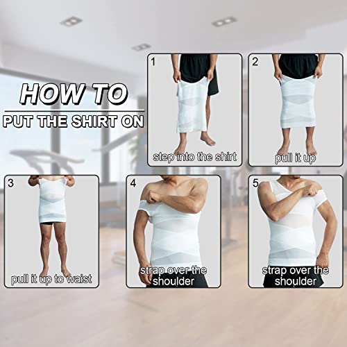 Arjen Kroos Men's Body Shaper Compression Mesh Tank Top Undershirts Shapewear,White-Ml4005,M #TOP4