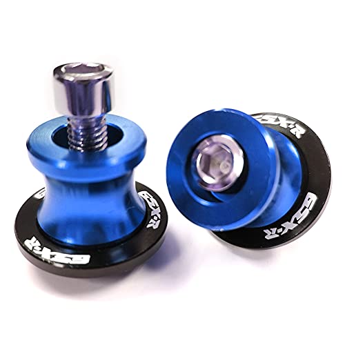 Blue Motorcycle Aluminum CNC M8 Swing arm Sliders Spools Stand Screw Compatible With Suzuki GSXR 125 250 300 600 750 1000