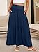 ANRABESS Womens Maxi Skirt Summer Boho Long Flowy Elastic High Waist A-Line Tiered Skirts 2026 Casual Beach Vacation Clothes Navy Blue