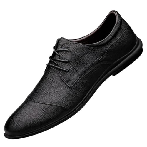 Mens Modern Lace Up Business Oxfords Faux Patent Leather Dress Shoes