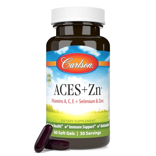 Carlson - ACES + Zn Vitamins A C E + Selenium & Zinc Cellular Health & Immune Support Antioxidant 60 Softgels