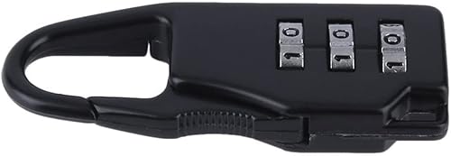 1 Pc New Security 3 Combination Travel Zinc Alloy Suitcase Luggage Bag Jewelry Boxes Tool Chests Code Lock Zipper Padlock(Color:black) Useful #TOP5