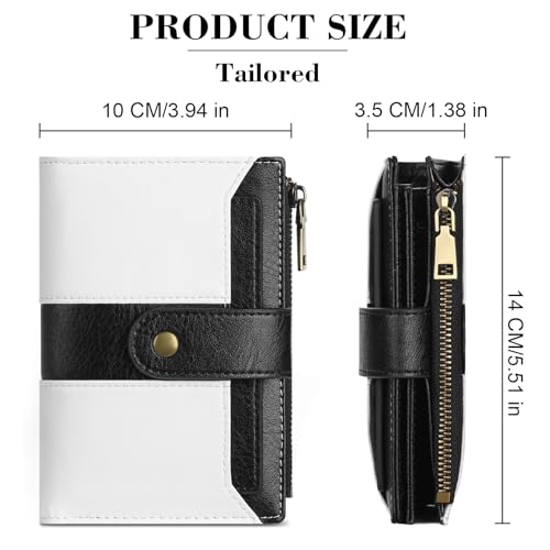 Image of SENDEFN Small Wallets for Women Leather Bifold Compact RFID Blocking with ID Window