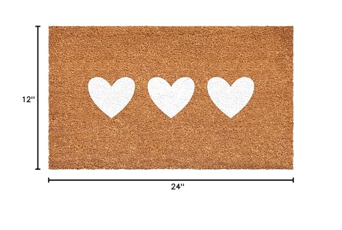 Calloway Mills 112281224 White Trio Heart Doormat thumb #1