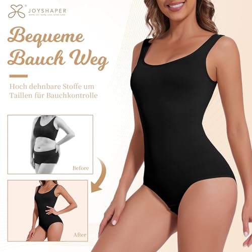 Joyshaper Shapewear Body Damen Square Neck Tank Bodys Bauchweg Miederbody Shaper Schwarz XL