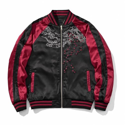 ink リメイク　Sports Jacket \" DRAGON\" Niepce Inc Japanese Streetwear Dragon Embroidered Anime Jackets