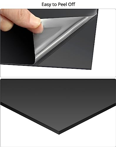 Image of QWORK Black Acrylic Sheets, 4 Pack 12 inch x 12 inch x 1 /8 inch Thick Square Panels, Cast Sheet, DIY Materials with Protective Paper for Sign, Painting, Pet Tag, Switch Panel, Display Stand