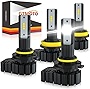 GTMOTO for 2007 2008 2009 2010 2011 2012 2013 GMC Sierra 1500 3500HD 2500HD Headlights LED Bulbs, Custom Plug and Play Low+ High Beam Combo, 6000K Cool White LED Conversion Kit, 4-Pack
