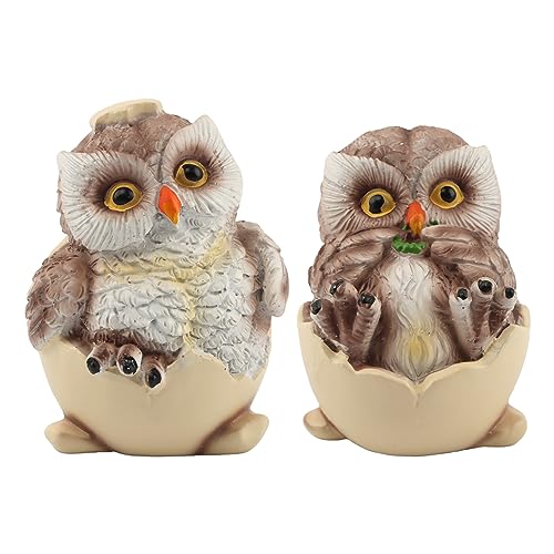 Figurillas de búho de resina con textura y detalles pintados miniatura 1