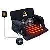 Nice C Heated Massage Stadium Seat with Battery, Arena Seat with Massage, Reclining Heated Bleacher Floor Chair, Thick Padding, with Shoulder Straps & Side Pockets (Regular 1 Pack, Black)