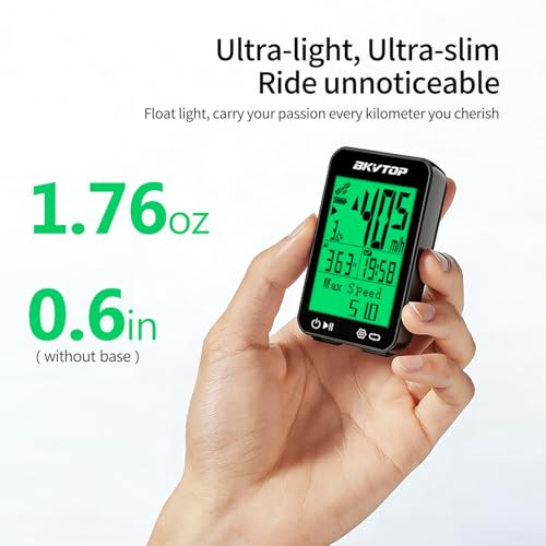 BKVTOP GPS Bike Computer Wireless Cycling Computer with 9 Language Support, 2.4 Inch Easy to Read LCD Speedometer, IPX7 Waterproof, Auto Start Stop MPH KMH for Road Mountain Bike - Thumbnail 3