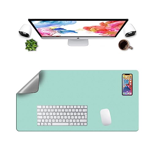 Tapis de souris bureau anti-rayures protège-table bicolore 80x40 cm