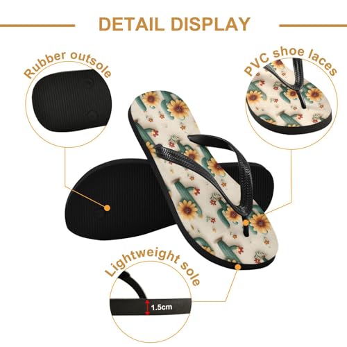 Flip Flop Sandals Anime Cactus Print for Women Men Beach Outdoor XS3
