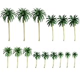 Ameble 15 Piezas de Mini Palmeras - 5 tamaños Diferentes de Palmeras de plástico para dioramas, Manualidades y decoración de Pasteles con temática Playera Mini, de plástico, decorac